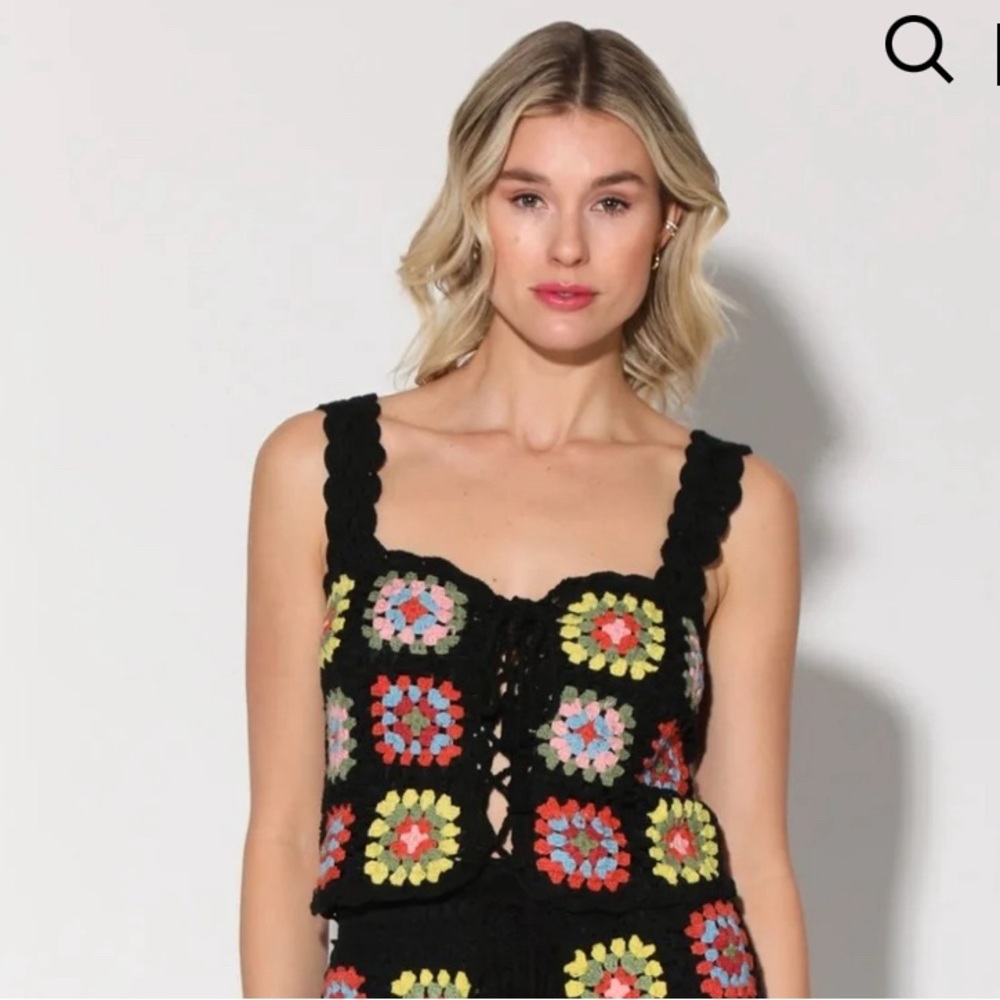 Walter baker Trey Short, Patchwork Crochet Top (size: s)